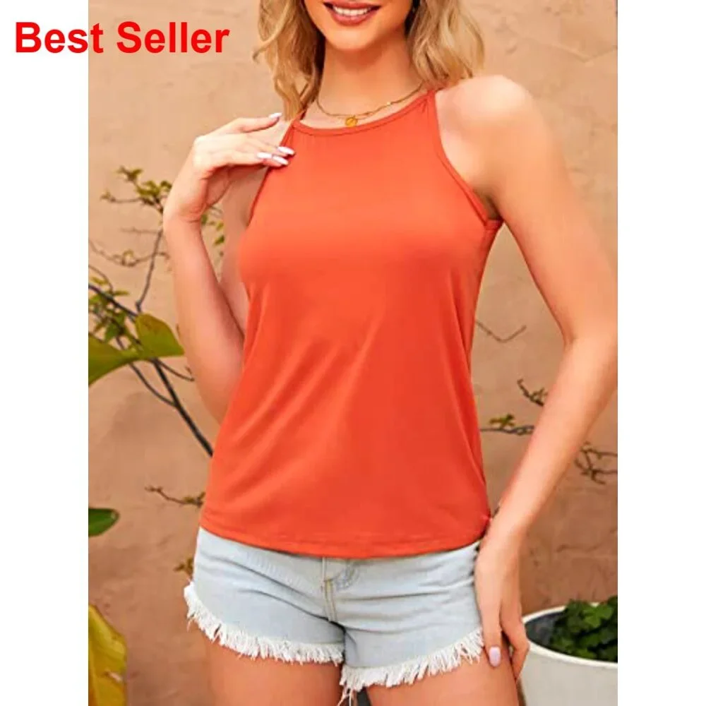 3 Pack Modal Camisoles Loose Fit High Neck Tank Tops Women - Picture 3 of 7